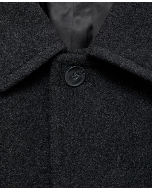 Mango Blue Pocketed Wool Coat for men