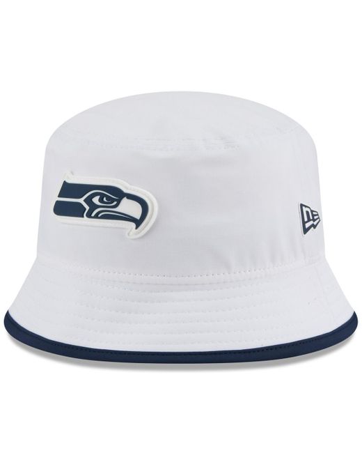 KTZ White Seattle Seahawks 2025 Nfl Training Camp Stretch Bucket Hat for men