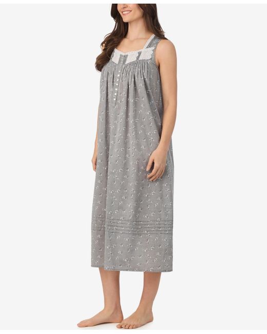 Eileen West Gray Sleeveless Long Ballet Nightgown