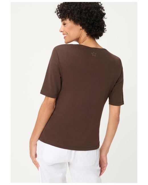 Olsen Brown Solid T-shirt