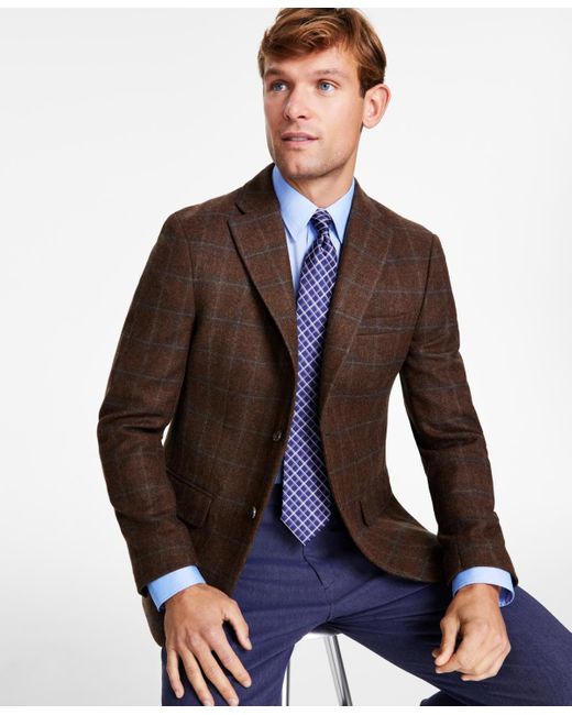 Tommy Hilfiger Modern-fit All Wool Sport Coats in Brown for Men | Lyst