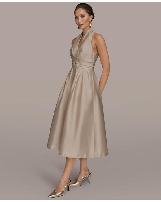 slim fit dress slacks Twist Back Midi Halter Dress | A-Line Dress main image 0