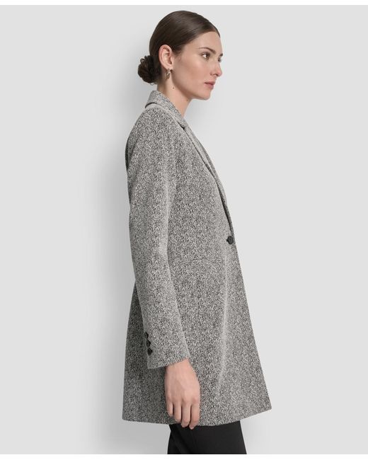 DKNY Gray Notch-lapel Single-button Long-sleeve Jacket