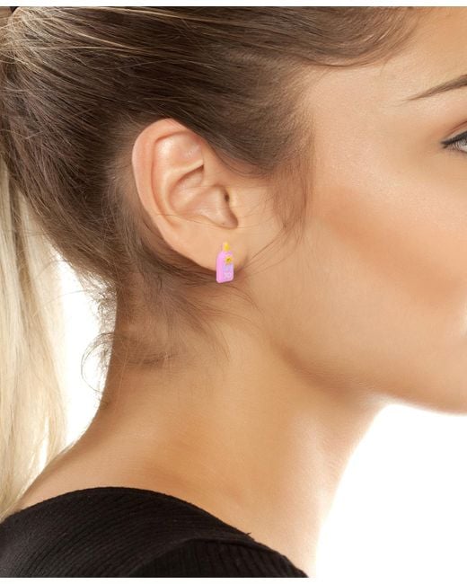 Betsey Johnson Pink Faux Stone Sunscreen Stud Earrings