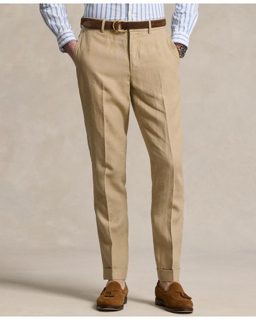 Ralph Lauren Natural Linen Suit Trousers for men