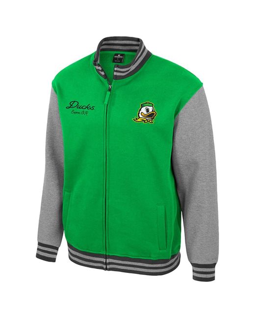 Colosseum Athletics Green Miami Hurricanes Ambi-turner Full-zip Varsity Jacket for men