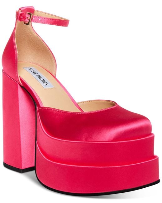 Steve Madden Satin Charlize Double Platform Pumps in Pink Lyst