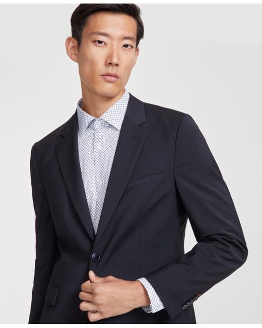 Boss Black By Boss Modern-fit Solid Wool Blend Suit Jacket for men