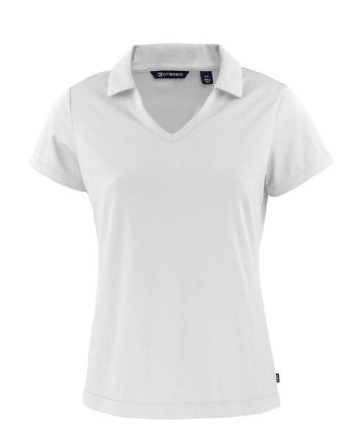Cutter & Buck White Plus Size Daybreak Eco Recycled V-neck Polo Shirt