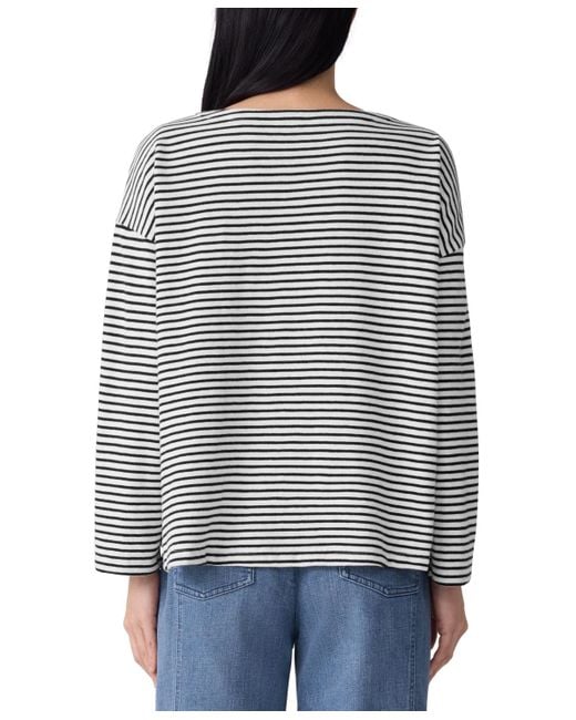 Eileen Fisher Black Striped Top