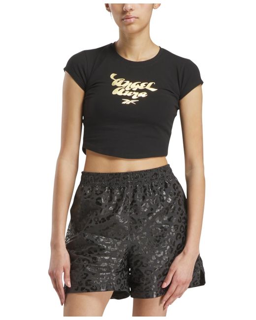 Reebok Black X Angel Reese Cropped Graphic Tee