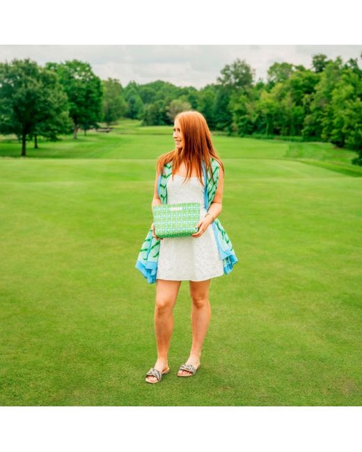 Evelyn & Kate Green Patterned Quilted Pouch