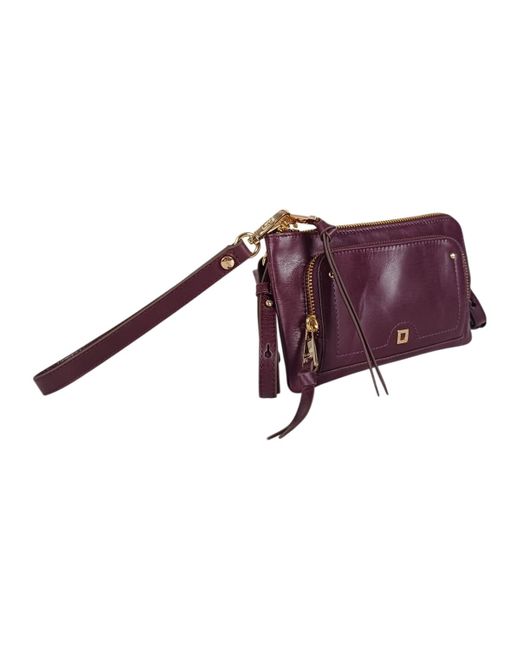 Lodis Purple Glace Zip Around Wristlet