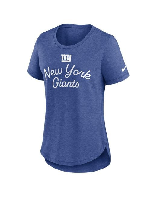 Nike Blue New York Giants Script Tri-blend T-shirt