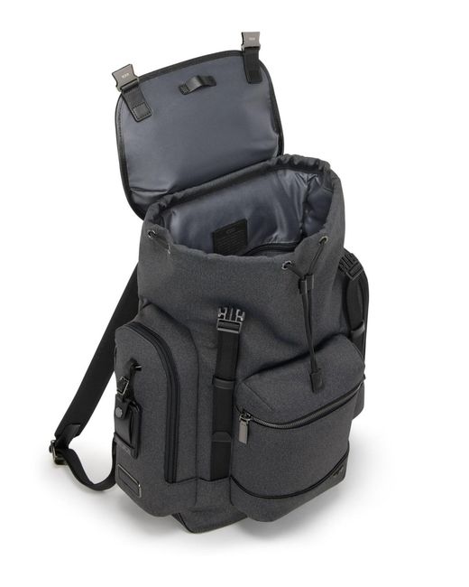Tumi Black Harrison Griffen Flap Backpack for men