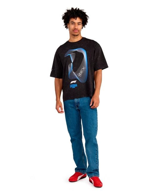PUMA Black Formula 1 Las Vegas Race Track Graphic T-shirt for men