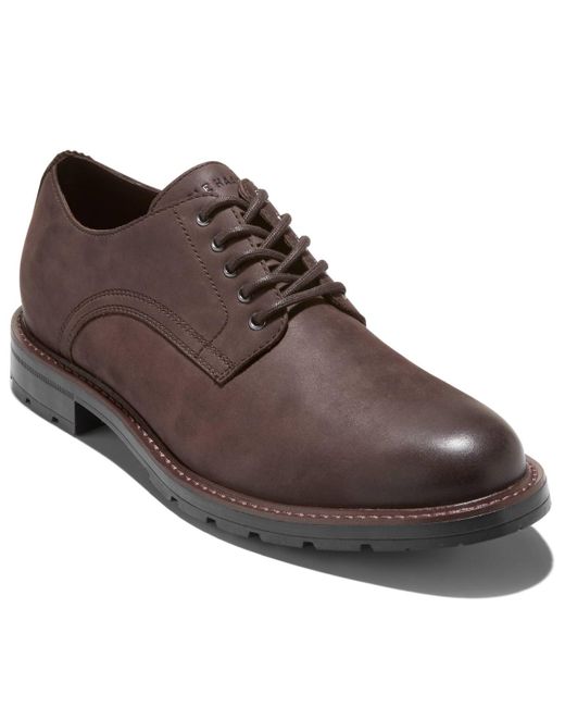 Cole Haan Men's Brown Chamberlin Grand Plain Toe Oxfords