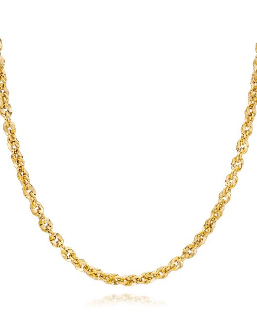 Macy's Metallic Italian Gold Diamond Cut Rope, 22" Chain Necklace (3-3/4mm) In 14k Gold, Made In Italy