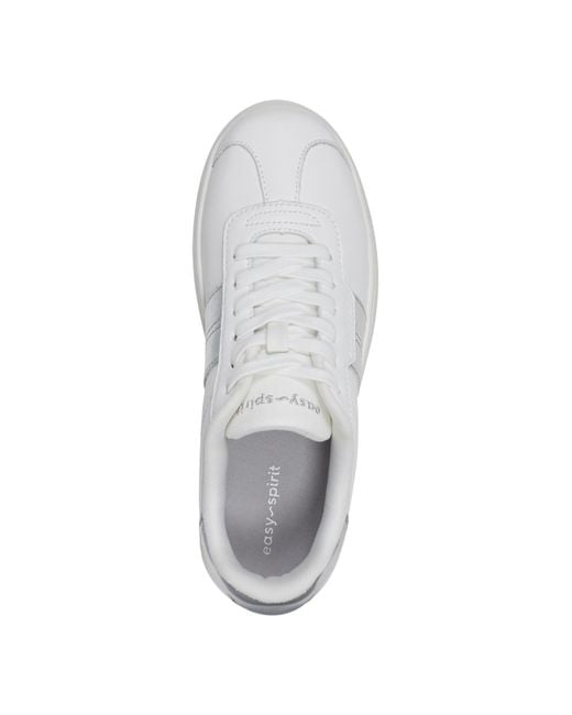 Easy Spirit White Caren Round Toe Casual Lace-up Sneakers