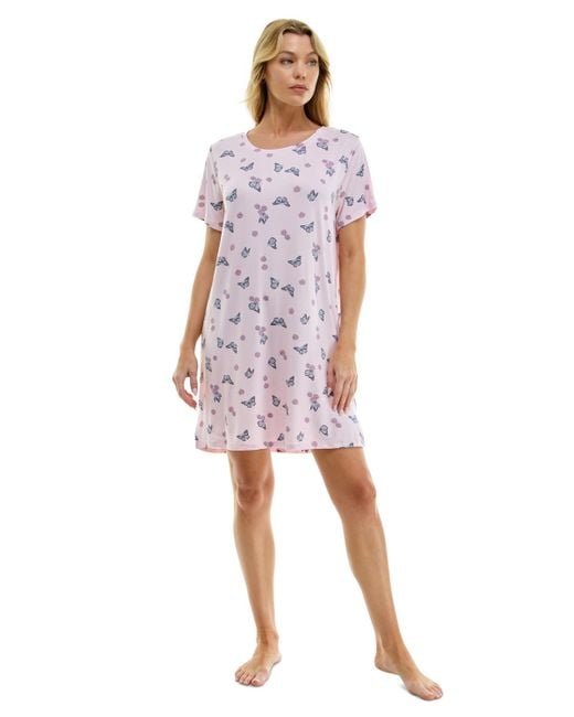Roudelain Pink Printed Short-sleeve Sleepshirt