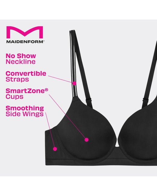 Maidenform Black Barely There Full-coverage Bra Dm2500