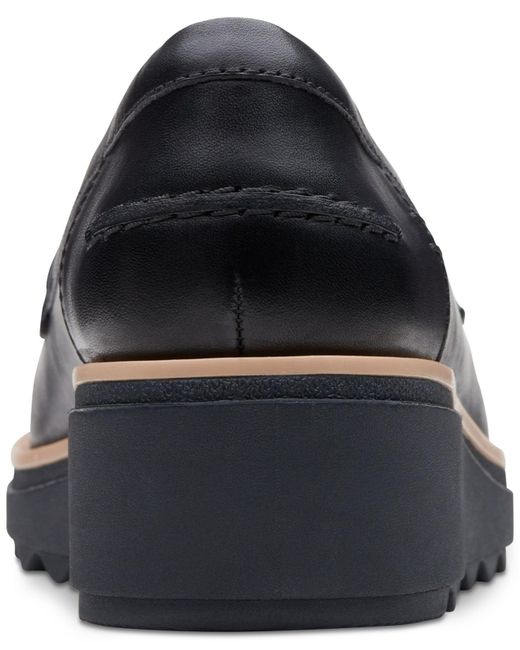 womens black loafers clarks