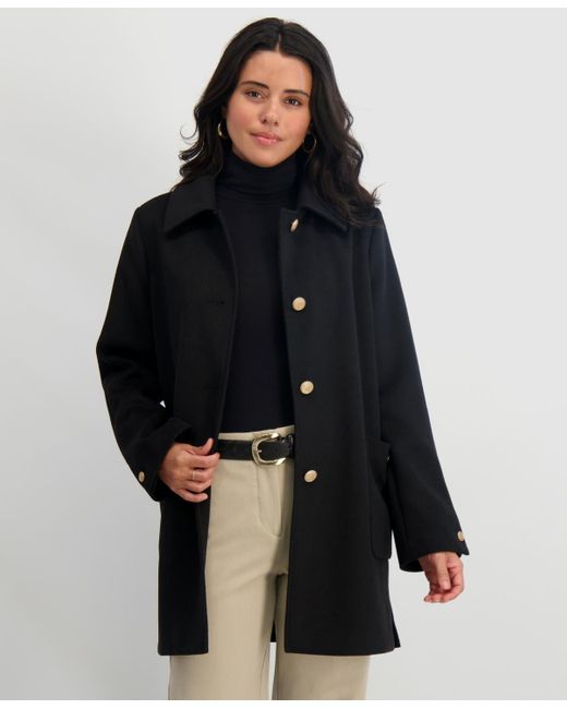 Tahari Black Collared Single-breasted Coat