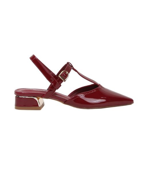 BERNESS Red Cristian T-strap Slingbacks