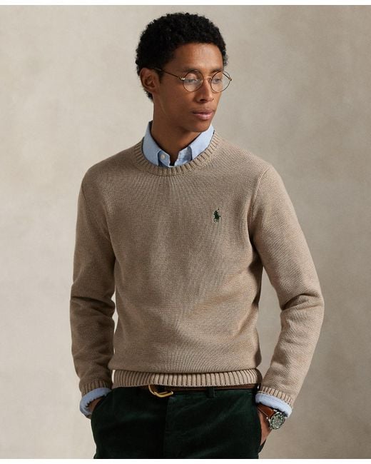 Polo Ralph Lauren Brown Cotton Crewneck Sweater for men