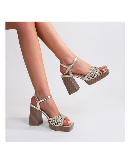 BERNESS White Hudson Woven Platform Sandal