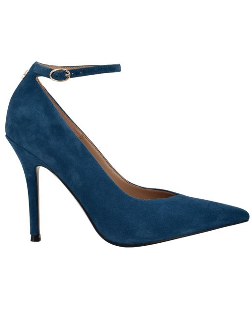 Guess Blue Napril Ankle Strap Stiletto Dress Pumps