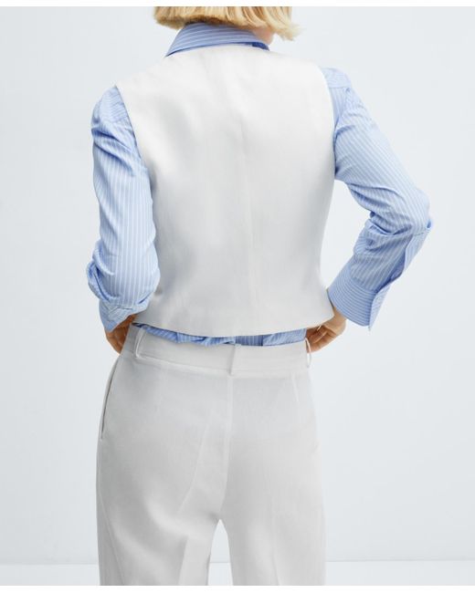 Mango Blue Buttons Detail Suit Vest