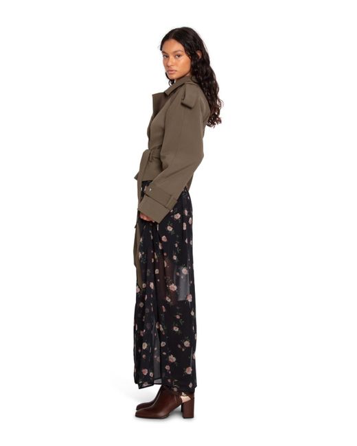 Belle & Bloom Brown Fast Car Cropped Trench