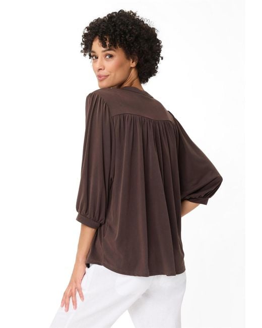 Olsen Brown Solid Tunic T-shirt