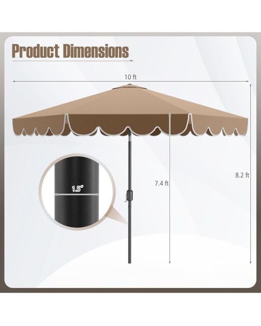 Mecale Multicolor 10 Feet Patio Umbrella Outdoor Market Umbrella
