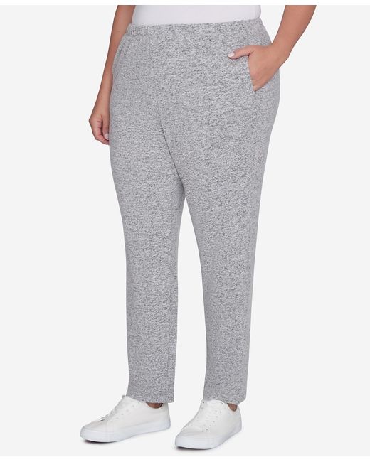 Ruby Rd Gray Plus Size Pull On Cozy Hatchi Pants