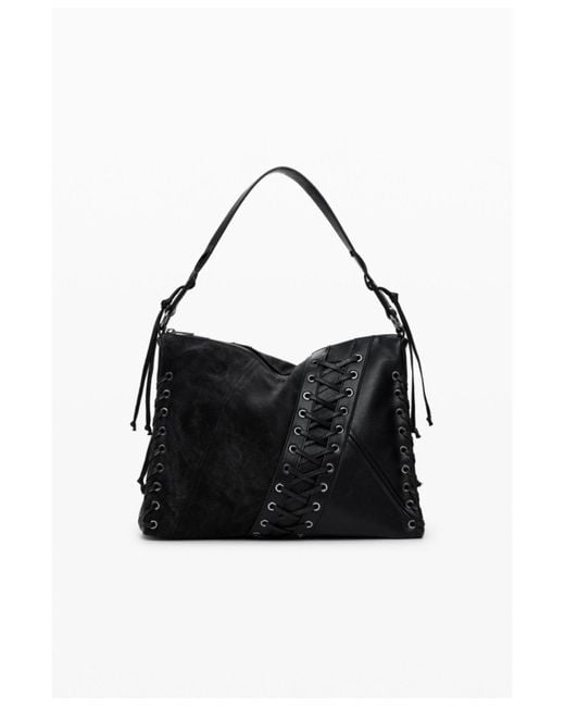 Desigual Black Medium Faux Leather Crossbody Bag