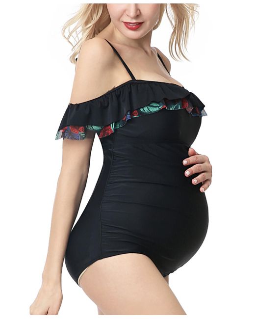 Kimi + Kai Black Karsyn Maternity Upf 50+ One Piece Swimsuit