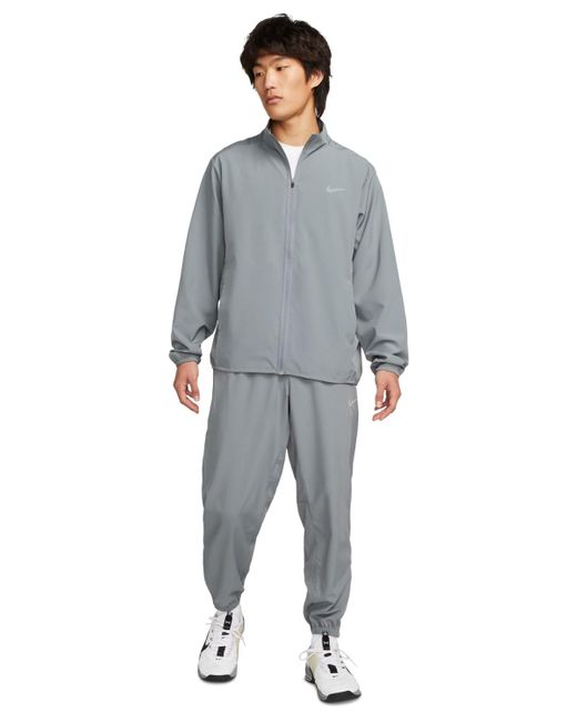 Nike Gray Form Dri-fit Standard-fit Tapered-leg Training Pants for men