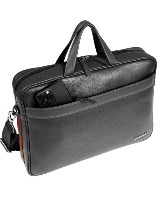 Boarding Pass Hey Handsome 18\" Pebble Grain Genuine Leather Briefcase - Thumbnail 5