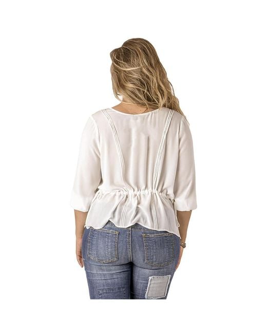 Standards & Practices White Plus Size Pull Over Boxy Top