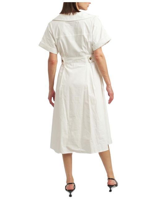 En Saison White Lorena Short-sleeve Midi Dress