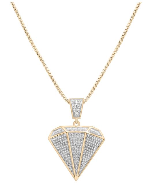 Macy's Metallic Diamond Pave Shaped 22" Pendant Necklace (1/2 Ct. T.w. for men