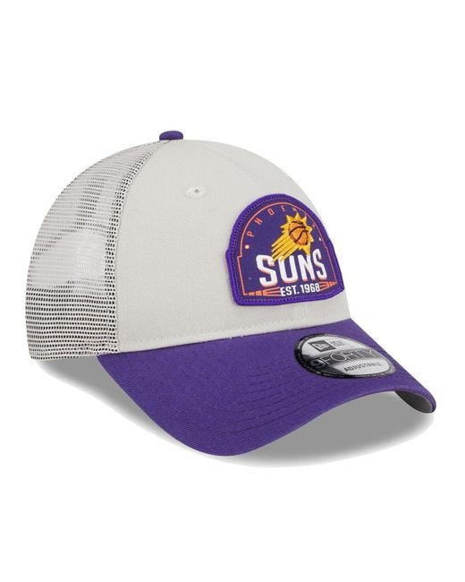 KTZ Khaki/purple Phoenix Suns Throwback Patch Trucker 9forty Adjustable Hat for men