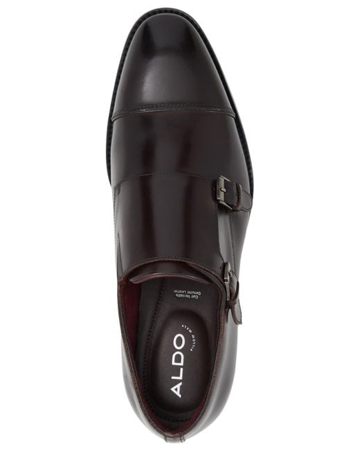 ALDO Black Zigof Leather Monk Strap for men