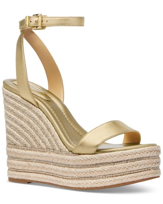 Michael Kors Women's Metallic Michael Leighton Espadrille Wedge