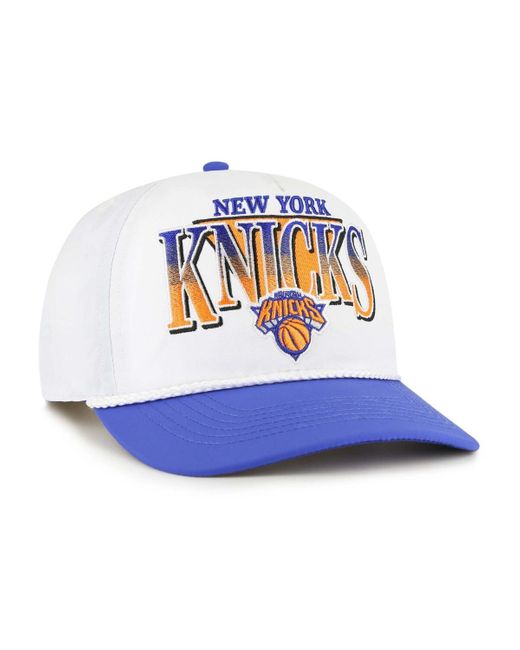 '47 White/blue New York Knicks Tribute Two-tone Hitch Adjustable Hat for men