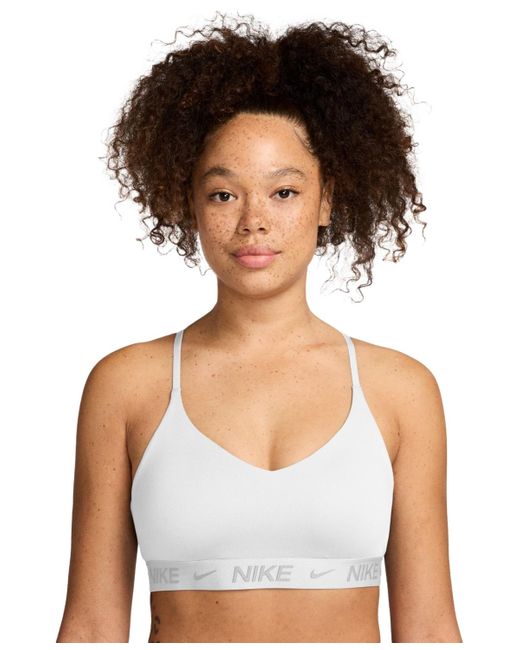 Nike White Indy Light-support Padded Adjustable Sports Bra