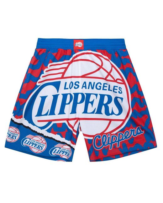 Mitchell & Ness Blue La Clippers Jumbotron 2.0 Sublimated Shorts for men