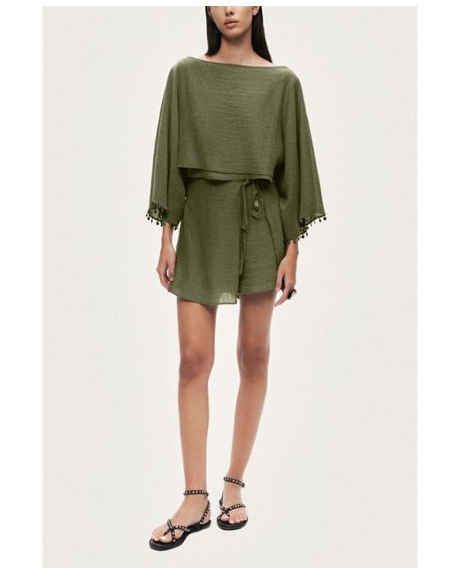 Nocturne Green Wrap Mini Skirt